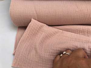 Gauze - florlet dobbelt gauze i dusty rose